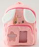 Babyhug Animal Face Plush School Backpack 8L - Pink| 1 Compartment,1 Pocket| Padded Shoulder Strap| 11 Inches| Bottle Pouch| School Bag for Kinder Garden Boys & Girls