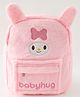 Babyhug Kitten Face Plush School Backpack 8.5L - Pink| 1 Compartment,1 Pocket| Padded Shoulder Strap| 12inches| School Bag for Kinder Garden Boys & Girls