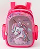Unicorn Theme Water Resistant Backpack with Bottle Pockets & Adjustable Padded Straps with 3 Compartment Pink Height - 16 Inches
