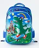 Babyhug Dino Kids School Backpack with Detachable Trolley 19L - Blue| Lightweight Bag for Boys & Girls| Adjustable Padded Shoulder Strap| 3 Spacious Compartments| Bottle Pouch - Height 16.3 Inches