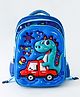 Play Nation Trolley Backpack with Dino Embossment Blue - Height 19 Inches