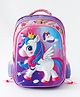 Babyhug Unicorn Kids School Backpack with Detachable Trolley 19L - Purple| Lightweight Bag for Boys & Girls| Adjustable Padded Shoulder Strap| 3 Spacious Compartments| Bottle Pouch - Height 19 Inches