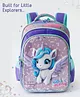 Babyhug Unicorn Kids School Backpack, 25L - Purple| Lightweight School Bag for Girls & Boys| Adjustable Strap & Spacious Compartments| 3 Compartments & 2 Bottle Pouches| Water Resistant