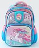 Babyhug Unicorn Kids School Backpack, 20L - Blue Pink| Lightweight School Bag for Girls & Boys| Adjustable Strap & Spacious Compartments| 2 Compartments & 2 Bottle Pouches| Water Resistant