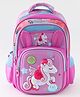 Babyhug Unicorn Kids School Backpack, 21L - Pink| Lightweight School Bag for Girls & Boys| Adjustable Strap & Spacious Compartments| 2 Compartments & 2 Bottle Pouches| Water Resistant