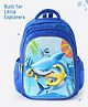 Shark Printed 16 Inches Kids School Backpack 20 L - Blue| Lightweight Polyester School Bag| 3 Compartments & 2 Bottle Pocket| for School Going Boys & Girls| Adjustable Padded Strap