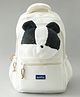 Bonfino Panda Friend School Backpack 28L - White| 2 Spacious Compartments& 1Pocket| Bottle Holder| Water Resistant| Cushioned Back Support| Ideal for School, Travel & Play| Height - 17.5 Inches