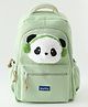 Bonfino Musical Panda School Backpack 28L - Green| 2 Spacious Compartments& 1Pocket| Bottle Holder| Water Resistant| Durable Zipper| Cushioned Back Support| Ideal for School, Travel & Play| 17.5Inches