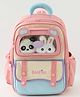 Bonfino Kids School Backpack with Plush Window, Bunny & Panda Soft Toys, 4 Compartments, 22L - Pink|  Lightweight Polyester-Nylon| School Bag for Girls & Boys| Bottle Pouch