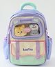 Bonfino Kids School Backpack with Plush Window, Bunny & Panda Soft Toys, 4 Compartments, 22L - Purple|  Lightweight Polyester-Nylon| School Bag for Girls & Boys| Bottle Pouch