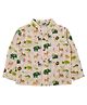 Snowflakes Cotton Woven Full Sleeves Wild Animals Printed Shirt - White