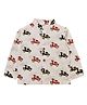 Snowflakes Cotton Woven Full Sleeves Scooters Printed Shirt - White