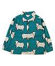 Snowflakes Cotton Woven Full Sleeves Cows Printed Shirt - Blue