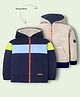 Cherry Crumble By Nitt Hyman Knit Full Sleeves Colour Blocked Hooded Unisex Winter Reversible Jacket - Multi Colour