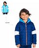 Cherry Crumble By Nitt Hyman Full Sleeves Cut & Sew Quilted Hooded Reversible Unisex Winter Jacket - Blue