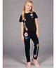 Cherry Crumble By Nitt Hyman Knit Floral Printed Tee & Pajama Set - Black