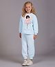 Cherry Crumble By Nitt Hyman Knit Full Sleeves Fairy Embroidered Winter Night Suit Set - Sky Blue