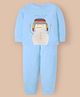 Cherry Crumble By Nitt Hyman Knit Full Sleeves  Snowman Embroidered Unisex Winter Tee & Pajama Set - Blue