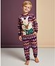 Cherry Crumble By Nitt Hyman Knit Christmas Theme Full Sleeves Reindeer & Snowflakes Printed Unisex Winter Night Suit Set - Multi Colour