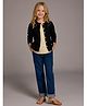 Cherry Crumble By Nitt Hyman Knit Full Sleeves Cable Knit Designed Sweater - Black