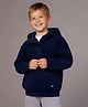 Cherry Crumble By Nitt Hyman Knit Full Sleeves Solid Hooded Unisex Winter Sweatshirt - Navy Blue