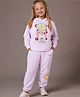 Cherry Crumble By Nitt Hyman Knit Full Sleeves  Happy Holiday Text Embroidered Winter Hooded Sweatshirt & Joggers Set - Lilac