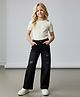 Cherry Crumble By Nitt Hyman Cotton Blend Woven Distressed Easy Fit Trousers - Black