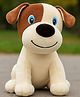 Besties Plush Cute Dog  white & Dark Brown - Height 30 cm