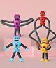 ARCADE TOYS Telescopic Robot Tube Toys With Suction Cups Stretchable Tubes Multifunctional Robot Toys for Kids (Pack of 1 - Multicolor)