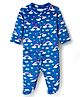 Babyhug Velour Knit Full Sleeves Winter Wear Sleepsuit With Rainbow Print - Navy Blue