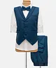 Mark & Mia Cotton Woven Full Sleeves Solid 3 Piece Party Suit With Bow - Blue