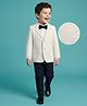 Mark & Mia Cotton Woven Full Sleeves Solid 3 Piece Party Suit With Bow - White