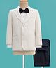 Mark & Mia Cotton Woven Full Sleeves Solid 3 Piece Party Suit With Bow - White