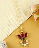 Asthetika Meenakari Lotus Designed Kundan Stone Maang Teeka - Red & Green