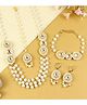 Asthetika Kundan Stones Embellished Jewellery Set - White & Gold