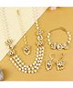 Asthetika Kundan Stones Embellished Jewellery Set - White & Gold