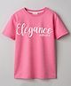 PURPLE UNITED KIDS Cotton Jersey Knit Half Sleeves Elegance Text Printed Tee - Pink