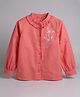 PURPLE UNITED KIDS Poplin Woven Full Sleeves Butterfly Embroidered Top - Pink