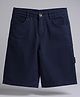PURPLE UNITED KIDS Cotton Blend Woven Solid Bermuda Shorts - Navy Blue