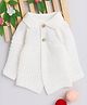 Little Angels Woollen Knit Full Sleeves Self Designed Collared  Cardigan - White