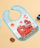 Yellow Bee PVC Baby Feeding Bib with Rescue Bears on Fire Engine Print - Blue