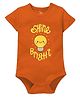 Zeezeezoo  100% Cotton Knit Diwali Theme Half Sleeves Shine Bright Text Printed Onesie - Orange