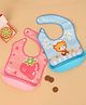 Yellow Bee PVC Bib Combo of Sweet Bear & Strawberry Print with detachable tray - Pink & Blue