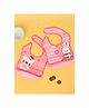 Yellow Bee PVC Waterproof Bibs Combo Of Bunny & Kitty Print with detachable tray -  Pink