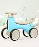 R for Rabbit Speedster Glider Push Ride on Car with Music and LED Lights Scratch-Free Wheels Storage Space - Aqua Blue