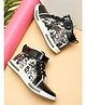 Tiny Bugs Graffiti Style Typography Printed Velcro Closure Boots - Black