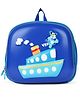 Kids On Board 3D Ship Backpack with 3d Fan for Nursery & Early School,Height 10 Inches -Blue