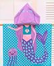 The little lookers Microfibre Knit Mermaid Printed Hooded Poncho Bath Towel - Blue
