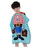 The little lookers Microfibre Knit Pirate Printed Hooded Poncho Bath Towel - Blue