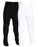 The little lookers Cotton Knit Pack Of 2 Solid Stockings - Black & White